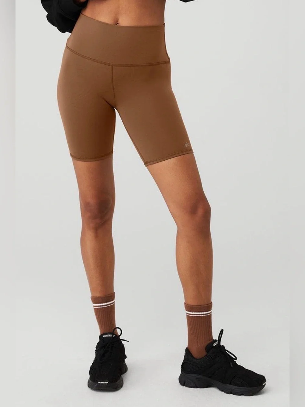 ALO Yoga 7” High-Waist Biker Shorts | Cinnamon Brown | XS